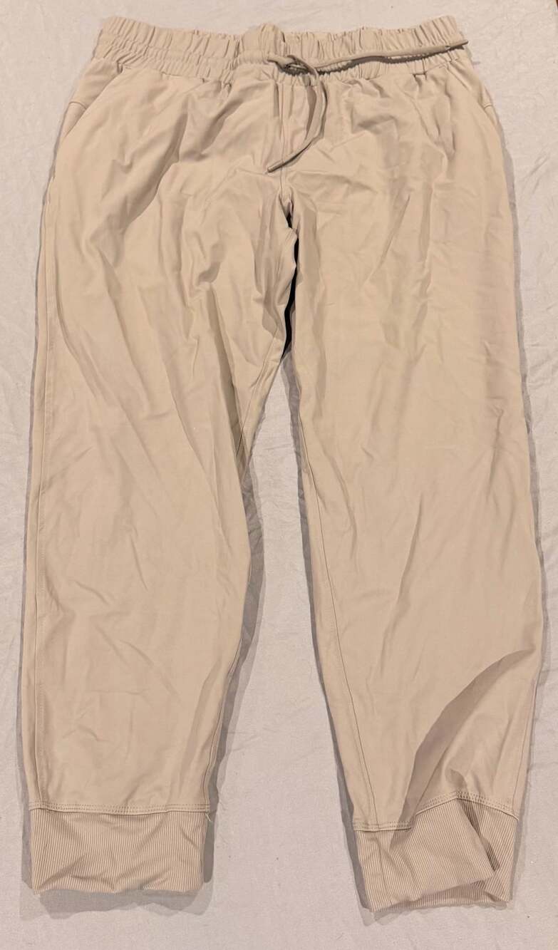 Member's Mark Womens Travel Jogger Pants XL Beige Stretch Casual Pull On